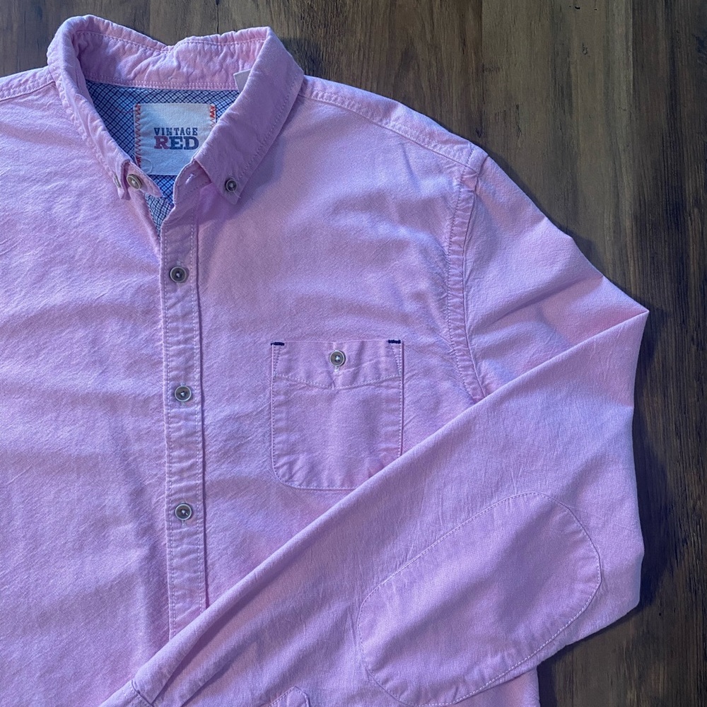 Vintage Red Pink Button Up Shirt